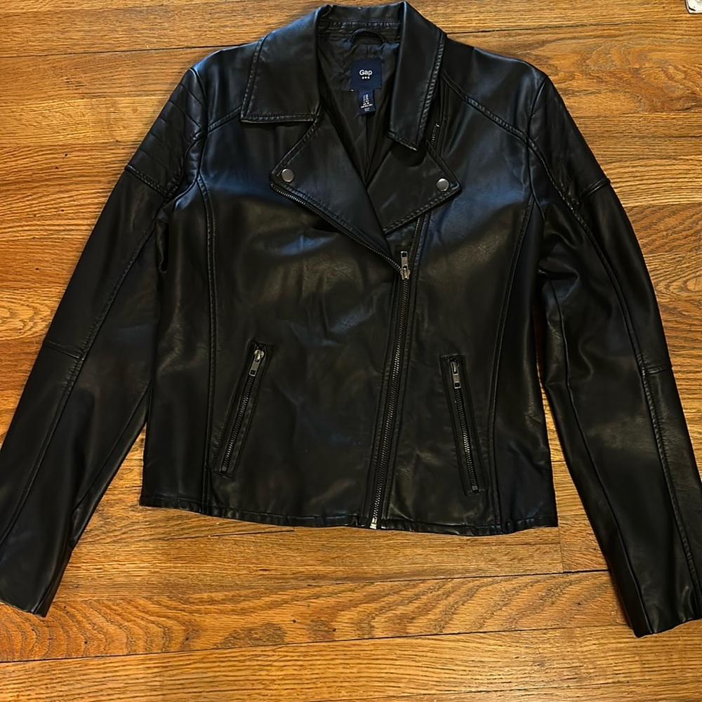Faux leather biker jacket